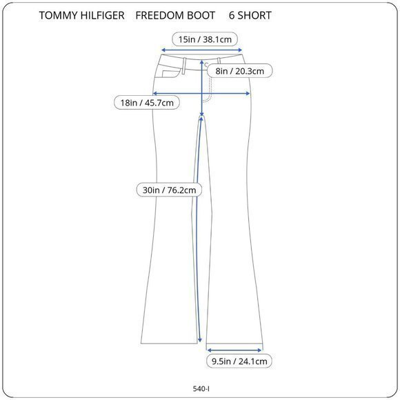 Tommy Hilfiger Freedom Boot Bootcut Jeans Flap Pockets Dark 6 Short‎ - Picture 3 of 9